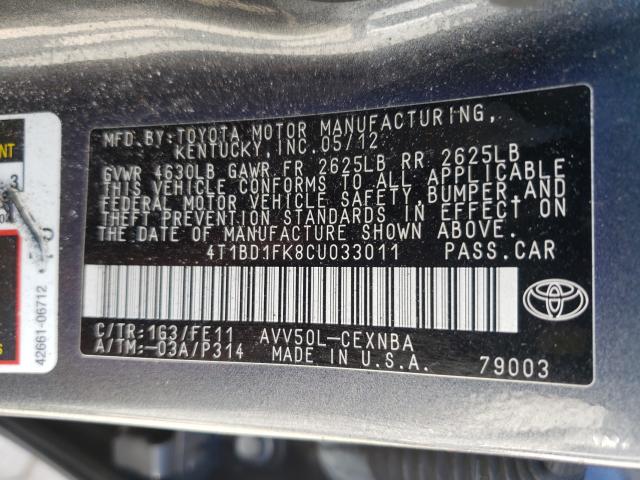 Photo 9 VIN: 4T1BD1FK8CU033011 - TOYOTA CAMRY 