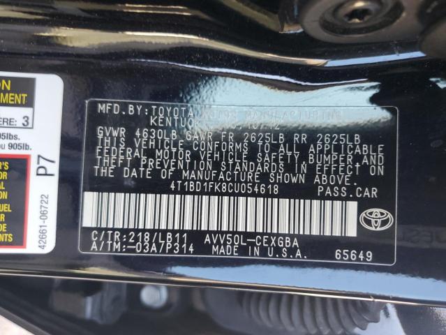 Photo 12 VIN: 4T1BD1FK8CU054618 - TOYOTA CAMRY 