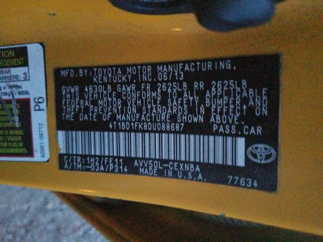 Photo 9 VIN: 4T1BD1FK8DU088687 - TOYOTA CAMRY HYBR 