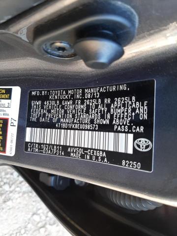 Photo 9 VIN: 4T1BD1FK8EU098573 - TOYOTA CAMRY HYBR 