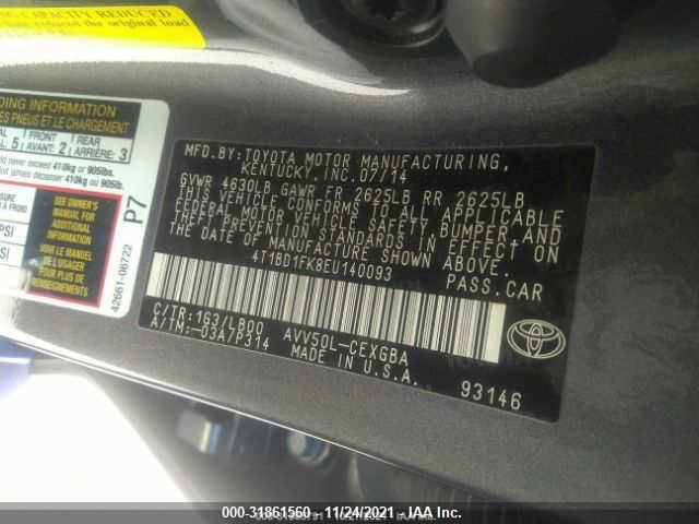 Photo 8 VIN: 4T1BD1FK8EU140093 - TOYOTA CAMRY HYBRID 