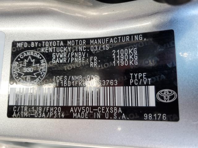 Photo 9 VIN: 4T1BD1FK8FU163763 - TOYOTA CAMRY HYBR 