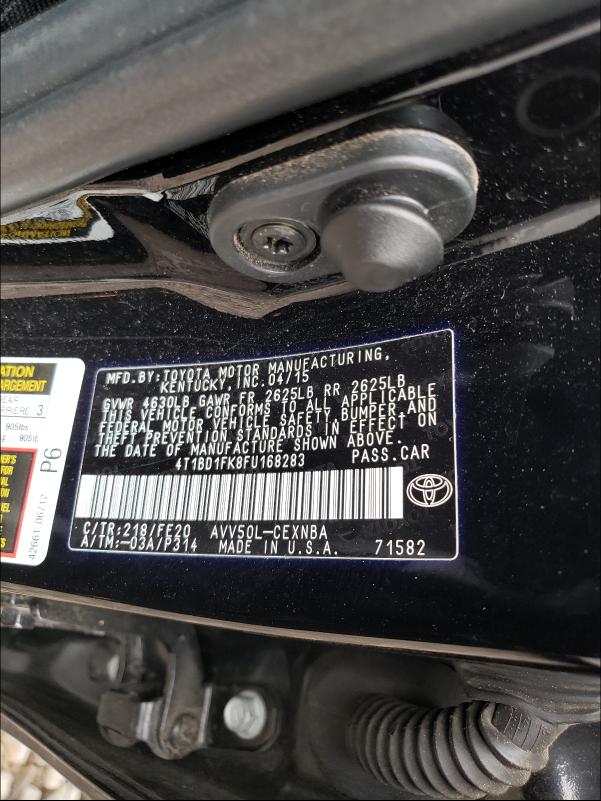 Photo 9 VIN: 4T1BD1FK8FU168283 - TOYOTA CAMRY HYBR 