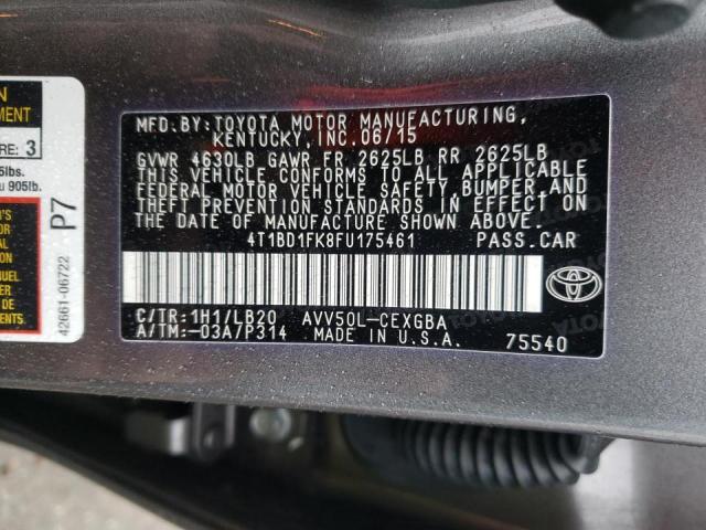 Photo 9 VIN: 4T1BD1FK8FU175461 - TOYOTA CAMRY HYBR 