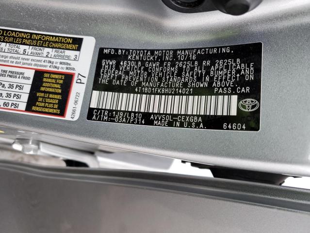 Photo 11 VIN: 4T1BD1FK8HU214021 - TOYOTA CAMRY HYBR 