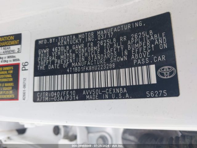 Photo 8 VIN: 4T1BD1FK8HU223298 - TOYOTA CAMRY 