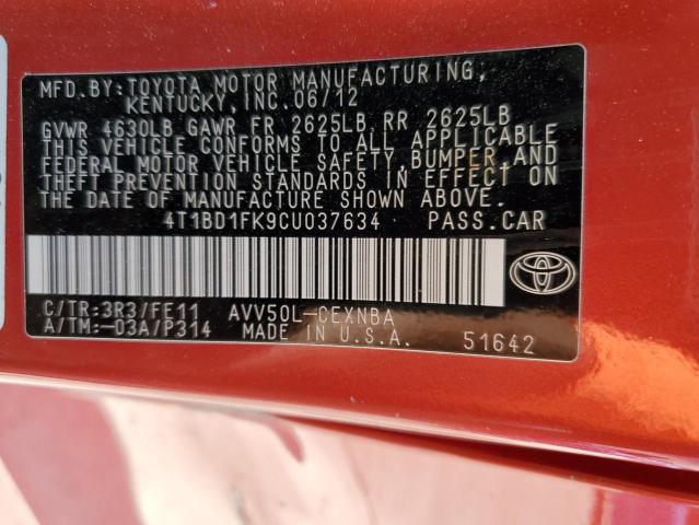 Photo 11 VIN: 4T1BD1FK9CU037634 - TOYOTA CAMRY 