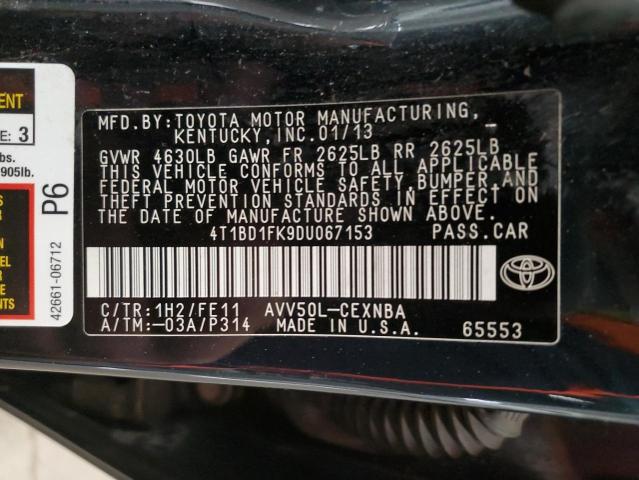 Photo 11 VIN: 4T1BD1FK9DU067153 - TOYOTA CAMRY HYBR 