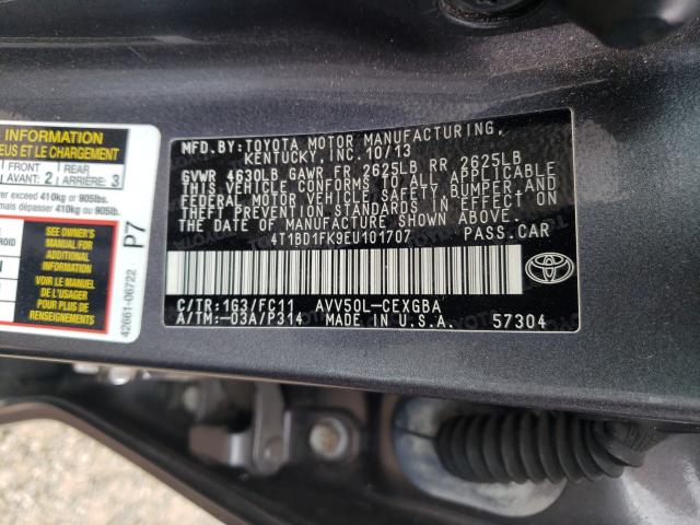 Photo 9 VIN: 4T1BD1FK9EU101707 - TOYOTA CAMRY 