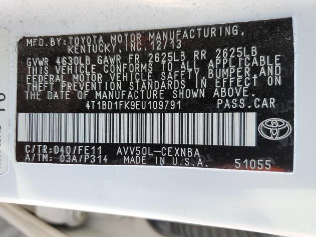 Photo 11 VIN: 4T1BD1FK9EU109791 - TOYOTA CAMRY HYBR 