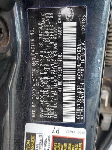 Photo 11 VIN: 4T1BD1FK9EU114683 - TOYOTA CAMRY HYBR 