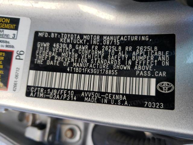 Photo 9 VIN: 4T1BD1FK9GU178855 - TOYOTA CAMRY HYBR 