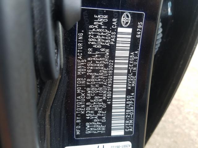 Photo 9 VIN: 4T1BD1FK9GU183022 - TOYOTA CAMRY HYBR 