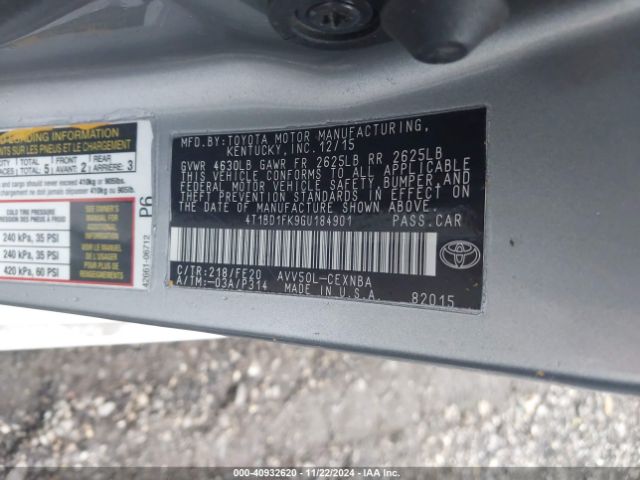 Photo 8 VIN: 4T1BD1FK9GU184901 - TOYOTA CAMRY 