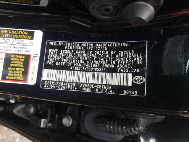 Photo 9 VIN: 4T1BD1FK9GU185322 - TOYOTA CAMRY HYBR 