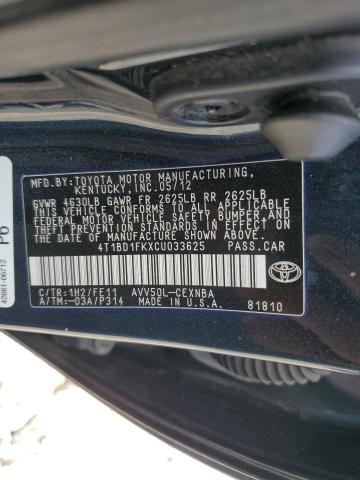 Photo 11 VIN: 4T1BD1FKXCU033625 - TOYOTA CAMRY 