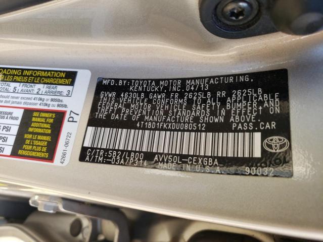 Photo 11 VIN: 4T1BD1FKXDU080512 - TOYOTA CAMRY HYBR 