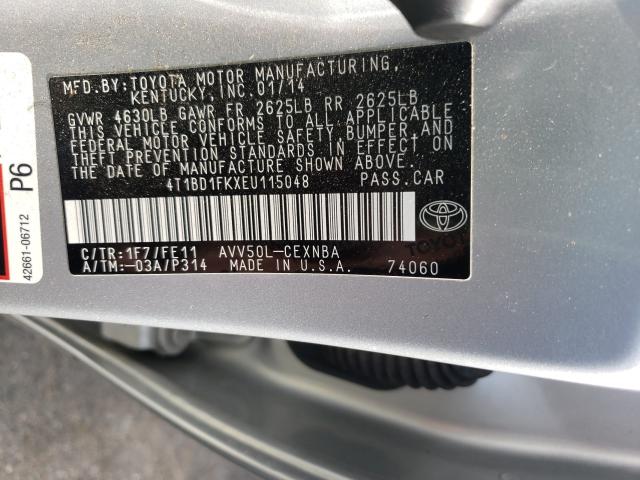 Photo 9 VIN: 4T1BD1FKXEU115048 - TOYOTA CAMRY HYBR 