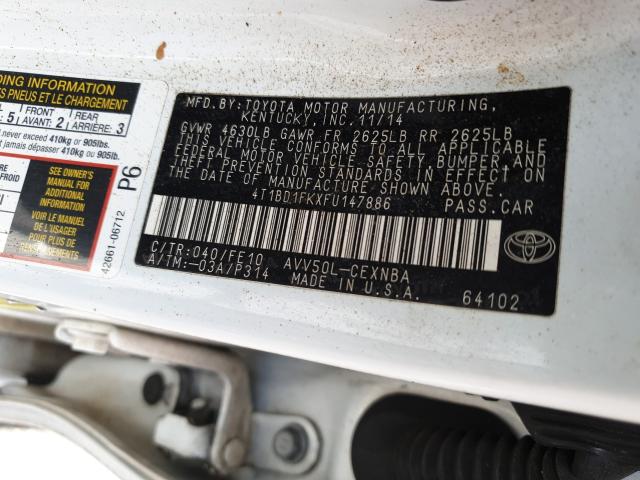 Photo 9 VIN: 4T1BD1FKXFU147886 - TOYOTA CAMRY HYBR 