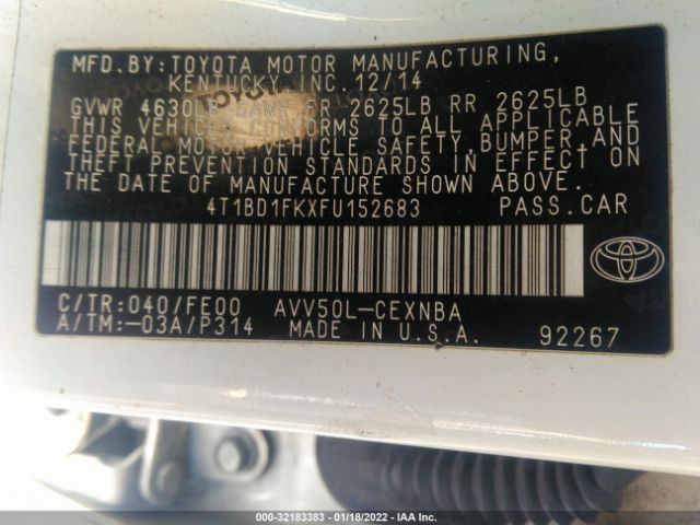 Photo 8 VIN: 4T1BD1FKXFU152683 - TOYOTA CAMRY 