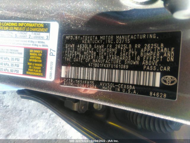 Photo 8 VIN: 4T1BD1FKXFU161089 - TOYOTA CAMRY HYBRID 