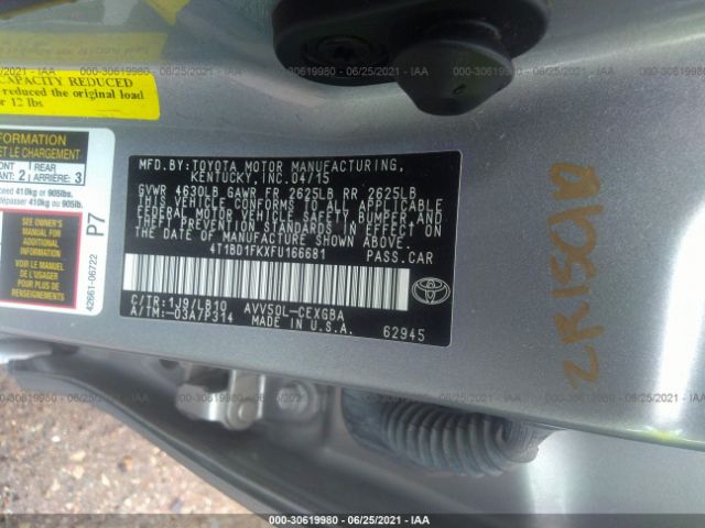 Photo 8 VIN: 4T1BD1FKXFU166681 - TOYOTA CAMRY 