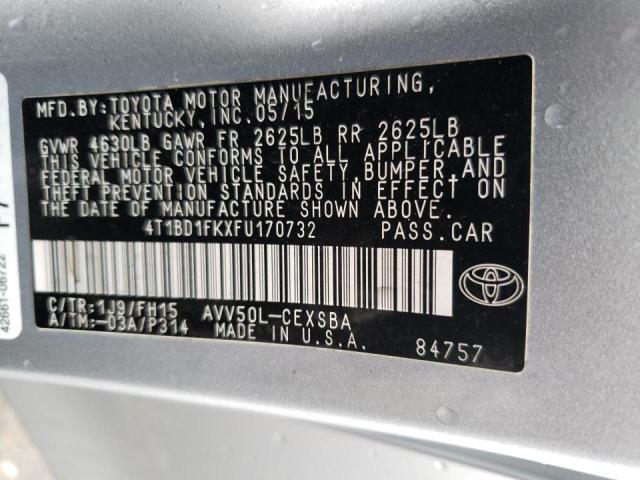 Photo 11 VIN: 4T1BD1FKXFU170732 - TOYOTA CAMRY HYBR 