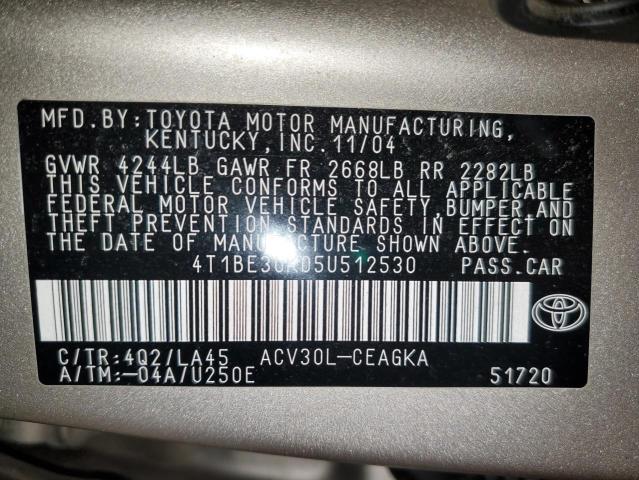 Photo 11 VIN: 4T1BE30K05U512530 - TOYOTA CAMRY 