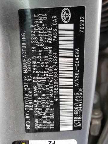 Photo 11 VIN: 4T1BE30K06U674384 - TOYOTA CAMRY LE 