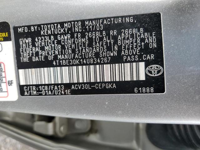 Photo 11 VIN: 4T1BE30K14U834267 - TOYOTA CAMRY LE 