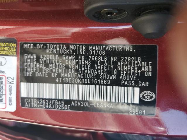 Photo 11 VIN: 4T1BE30K16U161869 - TOYOTA CAMRY LE 