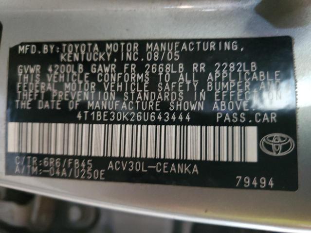 Photo 11 VIN: 4T1BE30K26U643444 - TOYOTA CAMRY 