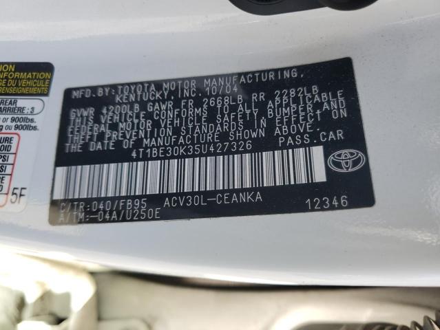 Photo 11 VIN: 4T1BE30K35U427326 - TOYOTA CAMRY LE 