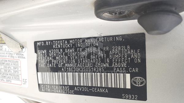 Photo 3 VIN: 4T1BE30K35U518385 - TOYOTA CAMRY 