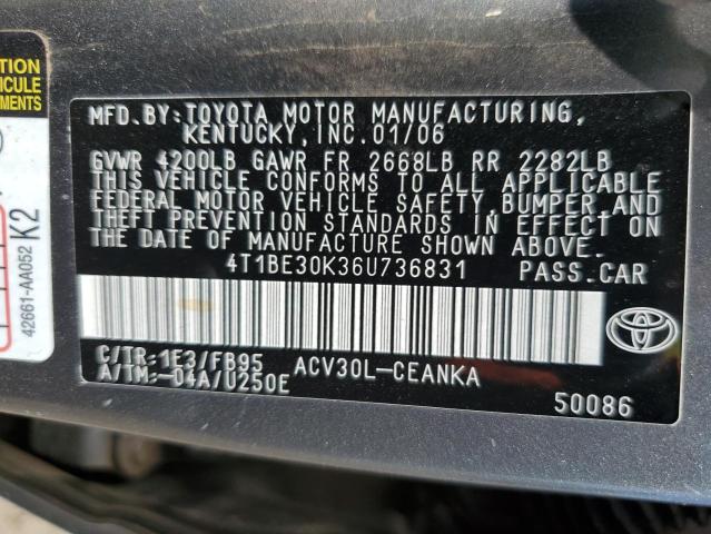 Photo 12 VIN: 4T1BE30K36U736831 - TOYOTA CAMRY 