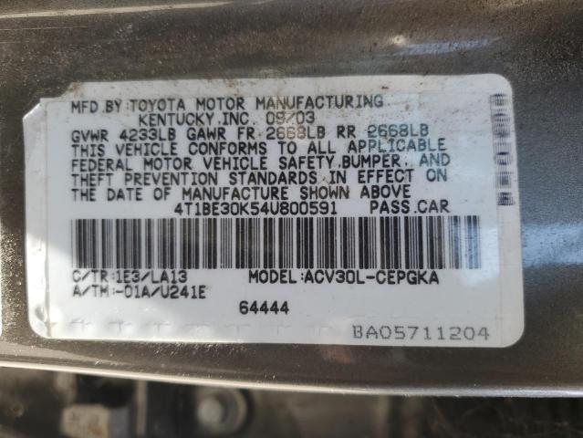 Photo 11 VIN: 4T1BE30K54U800591 - TOYOTA CAMRY LE 