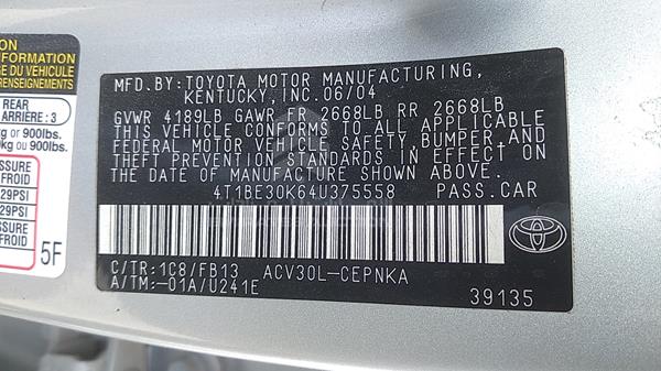 Photo 2 VIN: 4T1BE30K64U375558 - TOYOTA CAMRY 