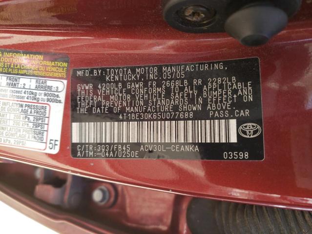 Photo 11 VIN: 4T1BE30K65U077688 - TOYOTA CAMRY 