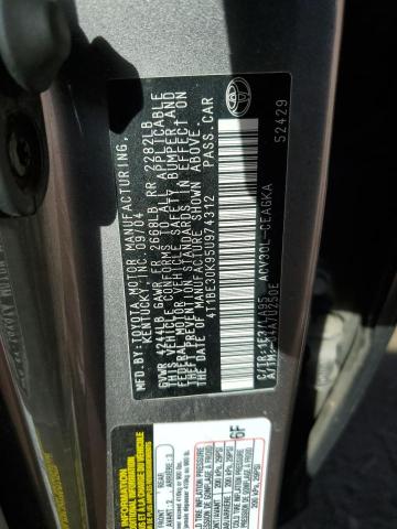 Photo 11 VIN: 4T1BE30K95U974312 - TOYOTA CAMRY LE 