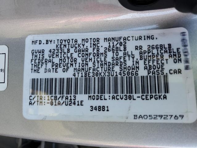 Photo 11 VIN: 4T1BE30KX3U145066 - TOYOTA CAMRY 