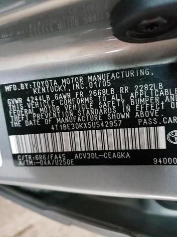 Photo 9 VIN: 4T1BE30KX5U542957 - TOYOTA CAMRY LE 