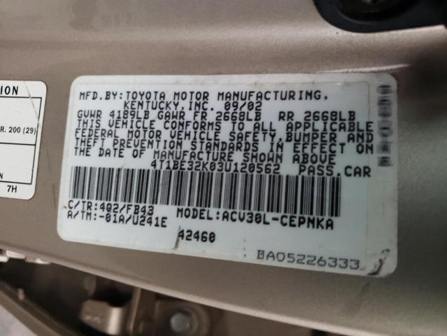 Photo 11 VIN: 4T1BE32K03U120562 - TOYOTA CAMRY LE 