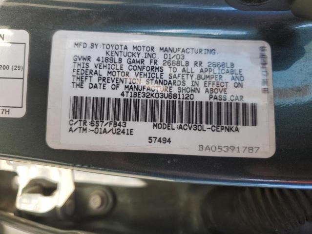 Photo 11 VIN: 4T1BE32K03U681120 - TOYOTA CAMRY 