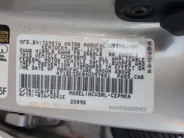 Photo 11 VIN: 4T1BE32K04U297081 - TOYOTA CAMRY LE 