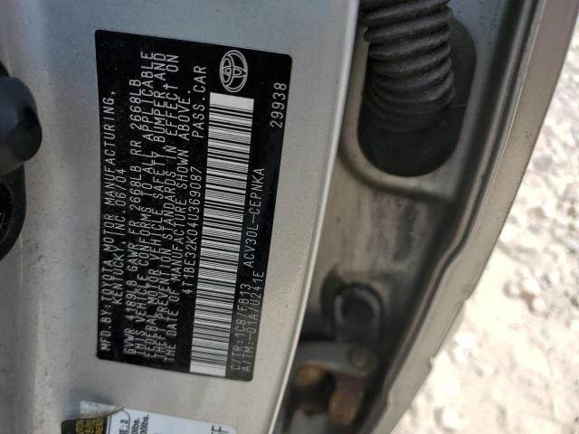 Photo 11 VIN: 4T1BE32K04U369087 - TOYOTA CAMRY LE 