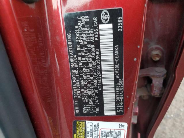 Photo 11 VIN: 4T1BE32K05U399580 - TOYOTA CAMRY LE 