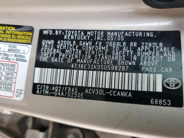 Photo 11 VIN: 4T1BE32K05U598287 - TOYOTA CAMRY LE 