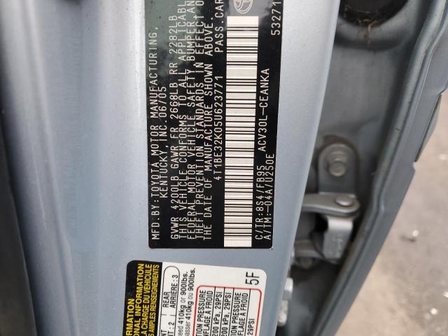 Photo 11 VIN: 4T1BE32K05U623771 - TOYOTA CAMRY 