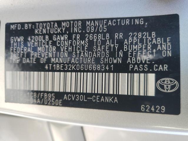 Photo 11 VIN: 4T1BE32K06U668341 - TOYOTA CAMRY LE 