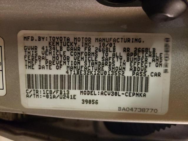 Photo 11 VIN: 4T1BE32K12U013552 - TOYOTA CAMRY LE 